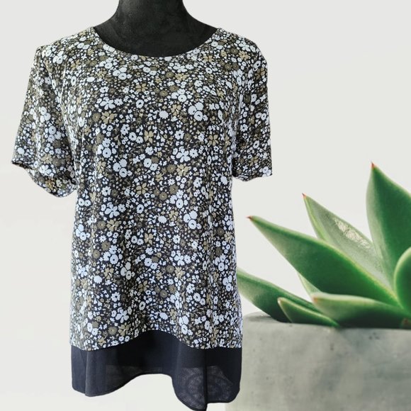 MICHAEL KORS Floral Print Split Back Blouse Size XL - Picture 2 of 6